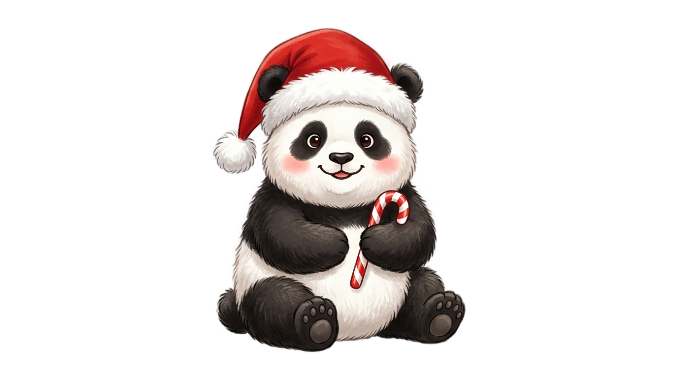 christmas panda png PNG transparent background