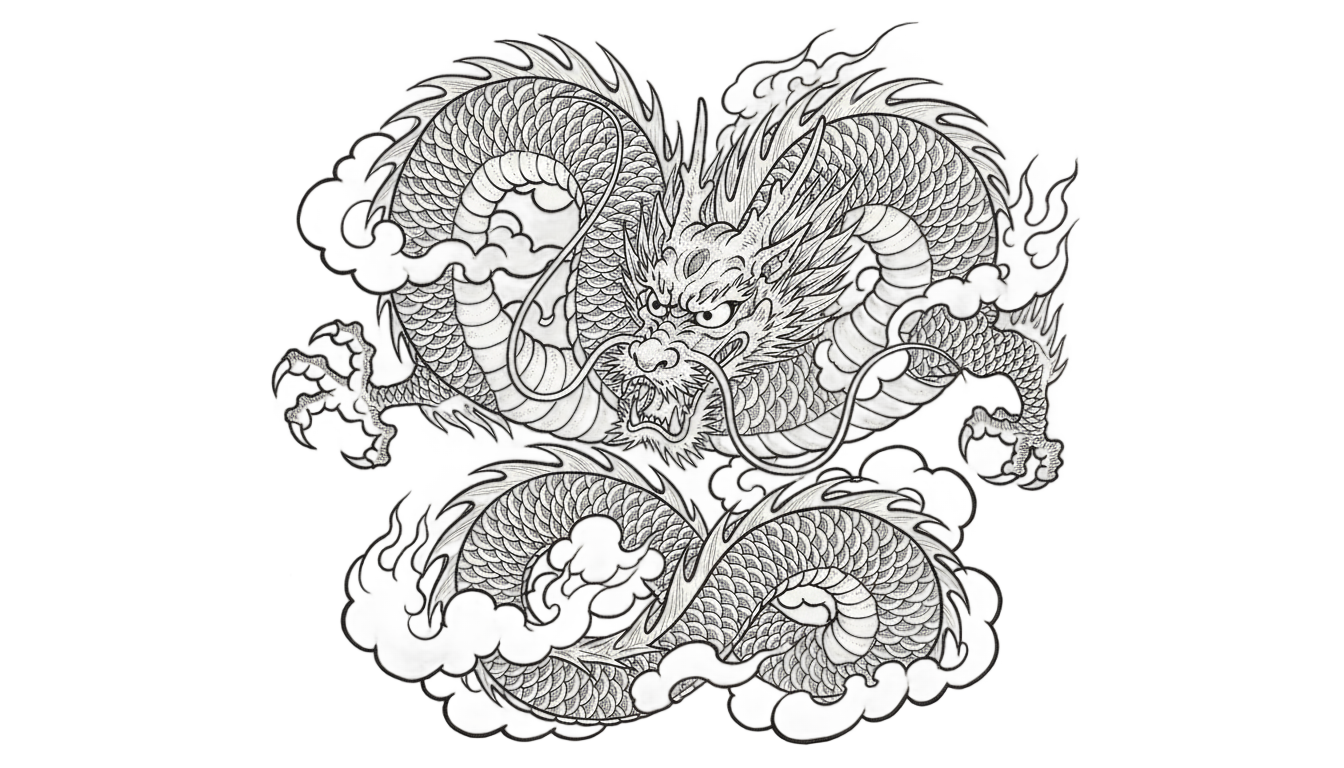 japanese dragon tattoo png PNG transparent background