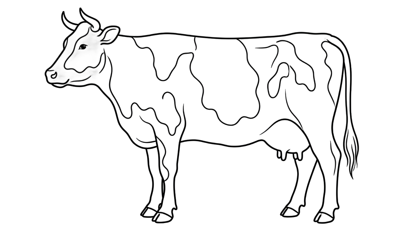 cow line art png PNG transparent background