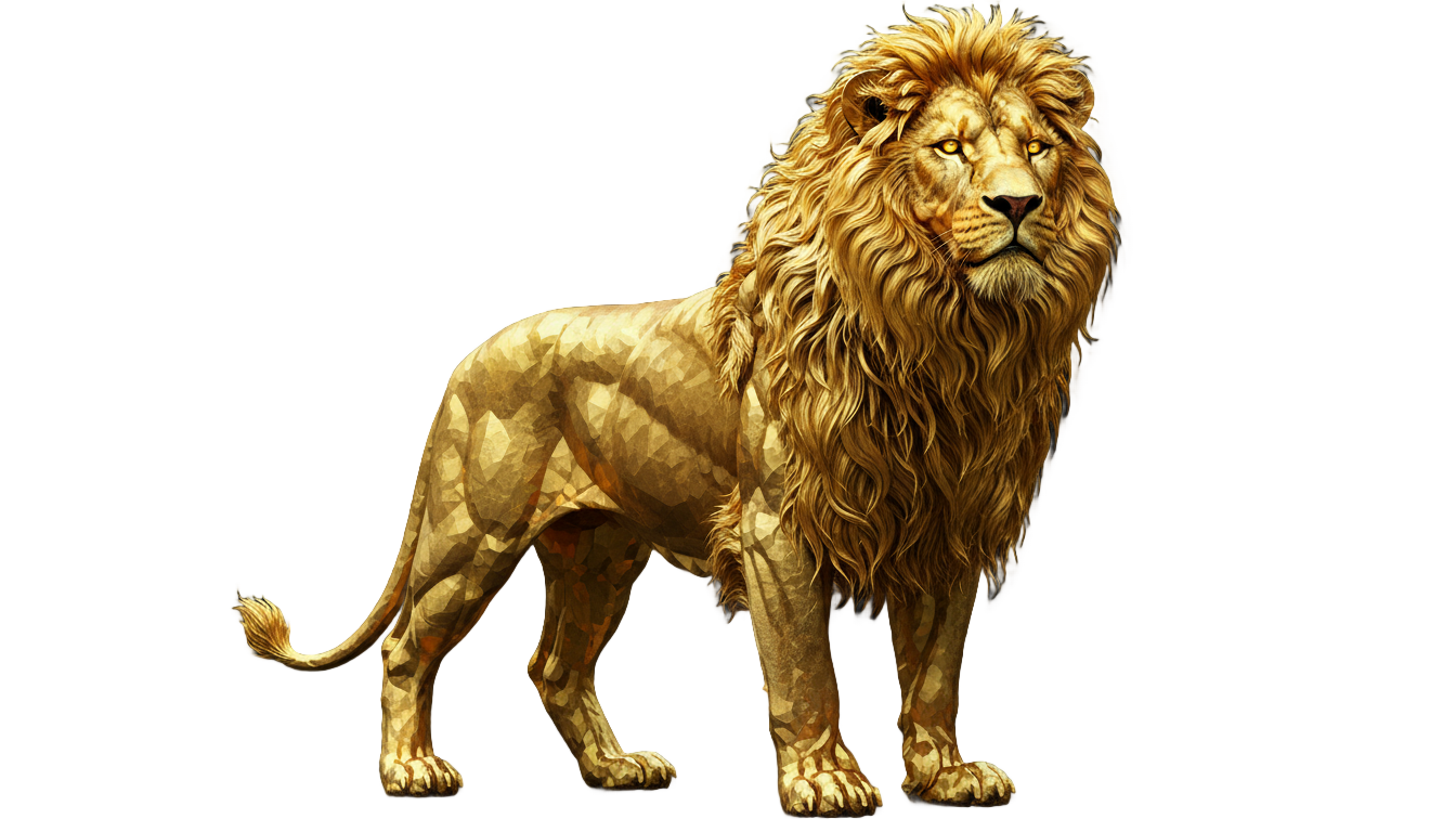 golden lion png PNG transparent background