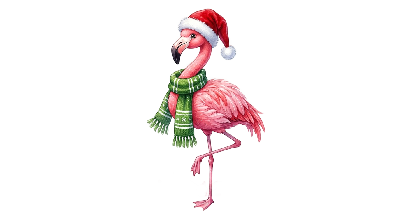 christmas flamingo png PNG transparent background