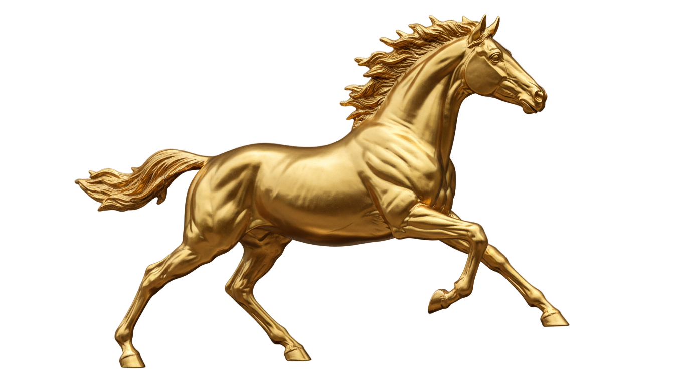 golden horse png PNG transparent background