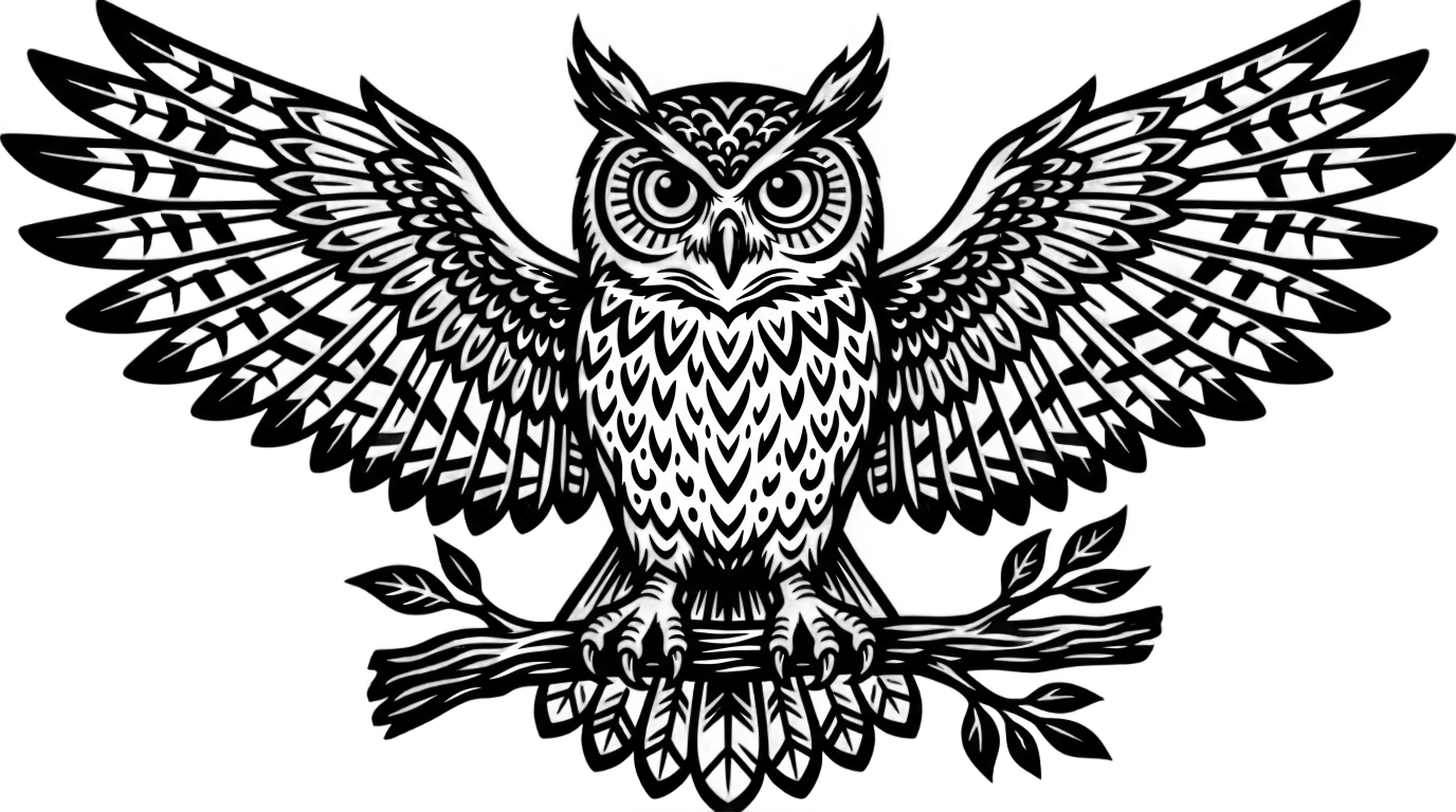 owl clipart black and white png PNG transparent background