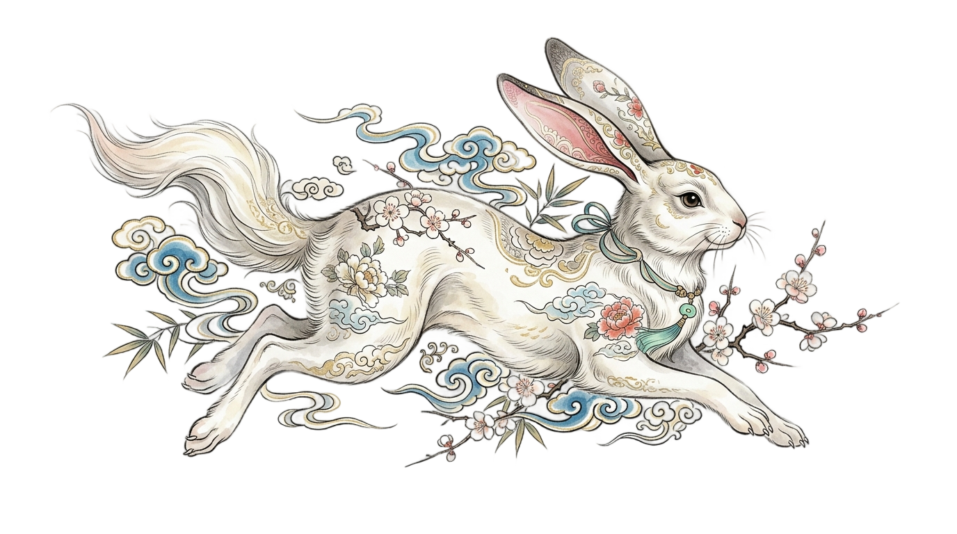 chinese rabbit png PNG transparent background