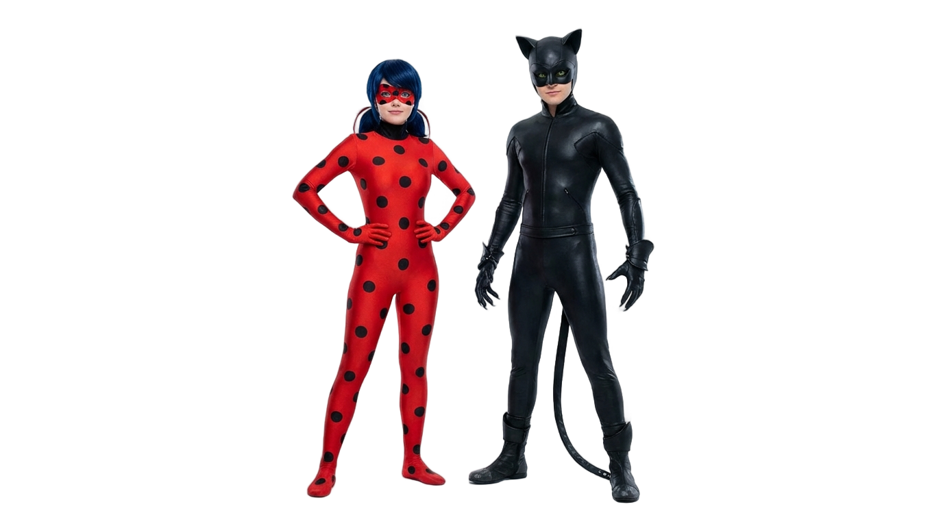 ladybug and cat noir png PNG transparent background