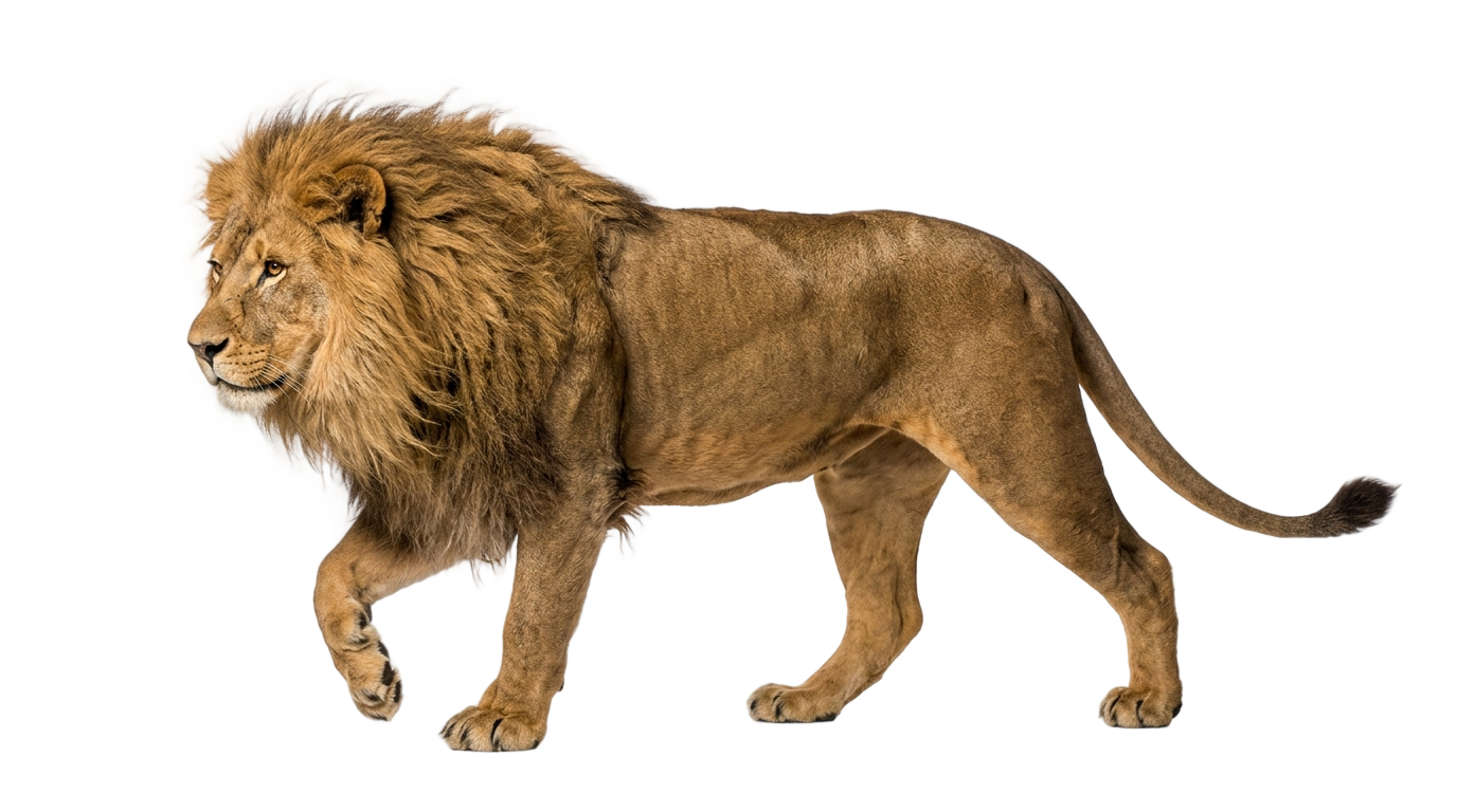 lion walking png PNG transparent background