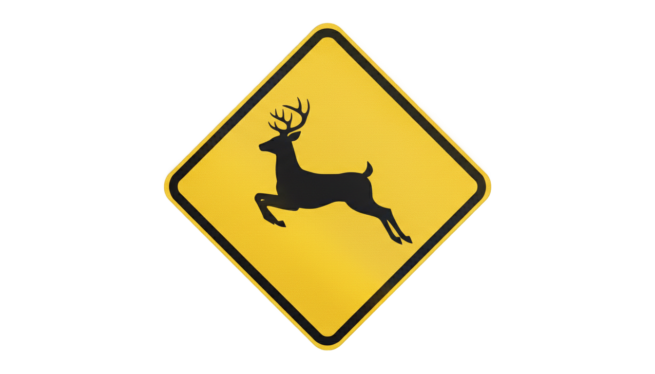deer crossing sign png PNG transparent background