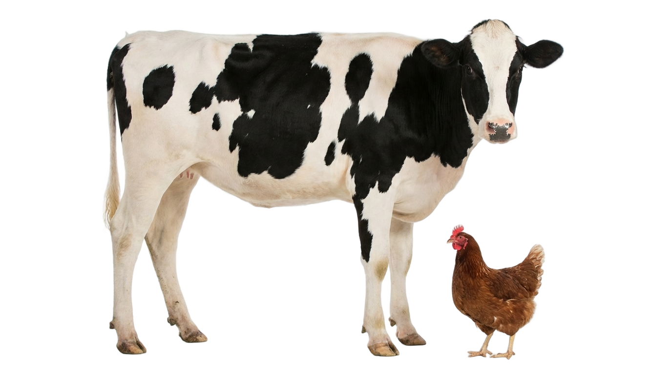 cow and chicken png PNG transparent background