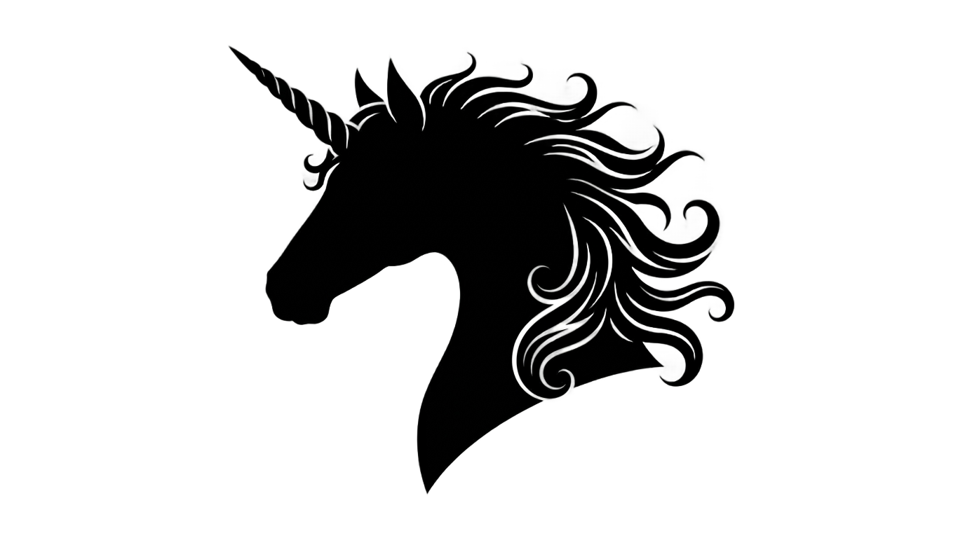unicorn face silhouette png PNG transparent background