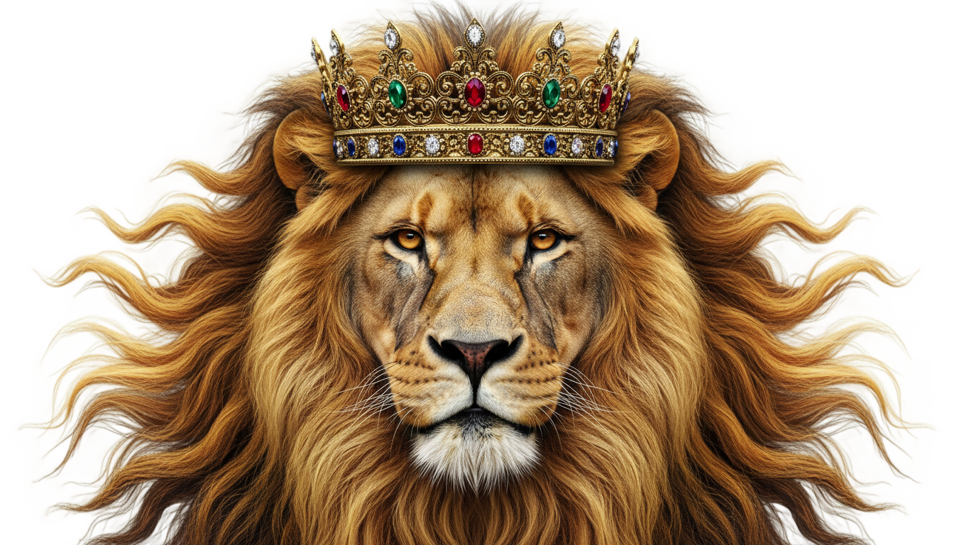 lion with crown png PNG transparent background