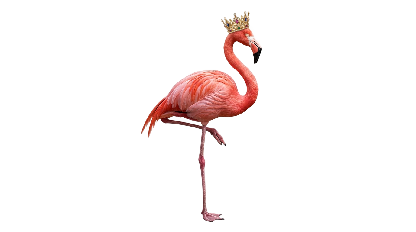 flamingo with crown png PNG transparent background