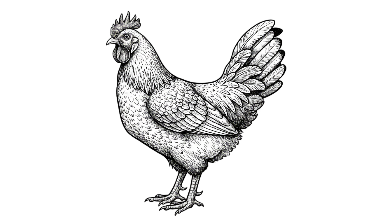 chicken png black and white PNG transparent background