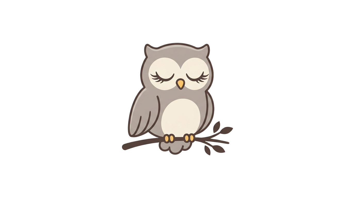 sleepy owl logo png PNG transparent background