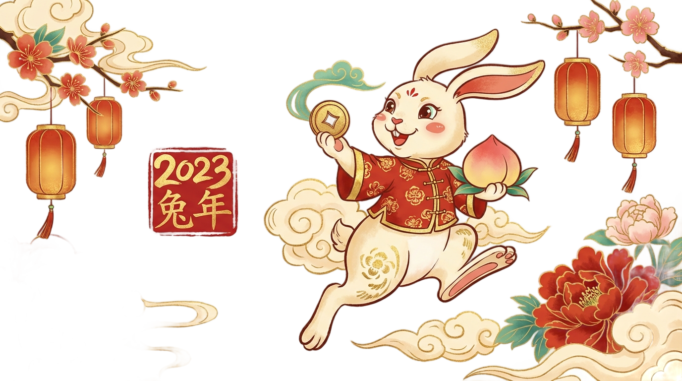 year of the rabbit 2023 png PNG transparent background