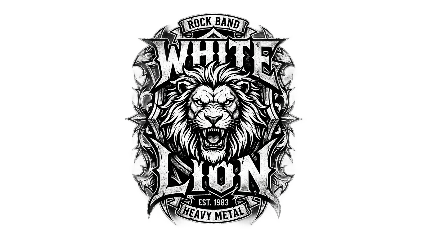 white lion band logo png PNG transparent background