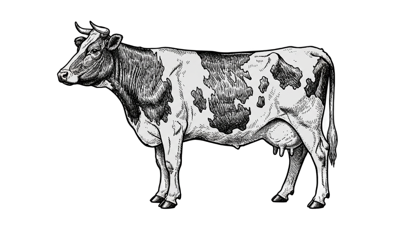 cow png black and white PNG transparent background