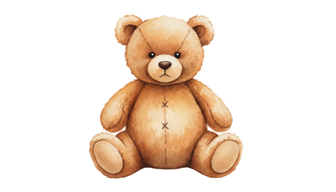 watercolor teddy bear png PNG transparent background