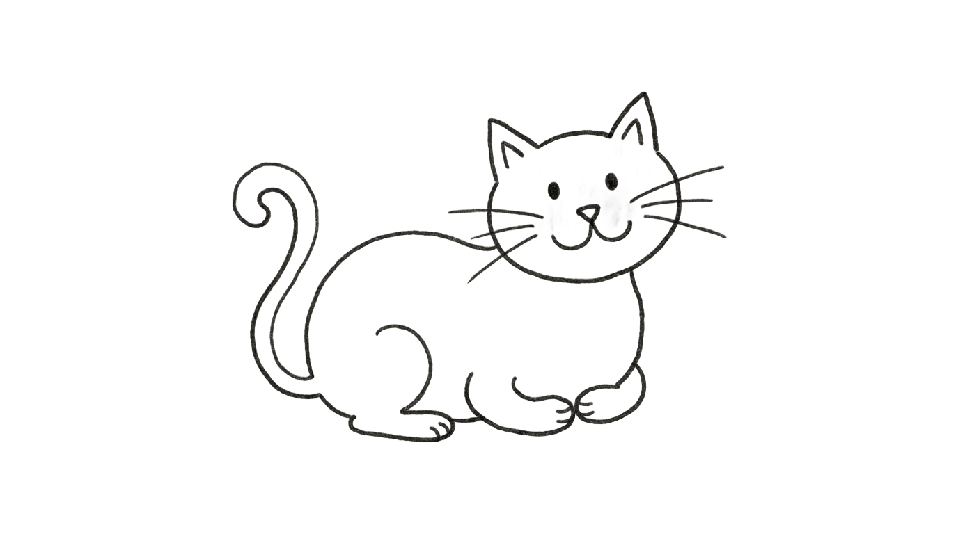 cat doodle png PNG transparent background