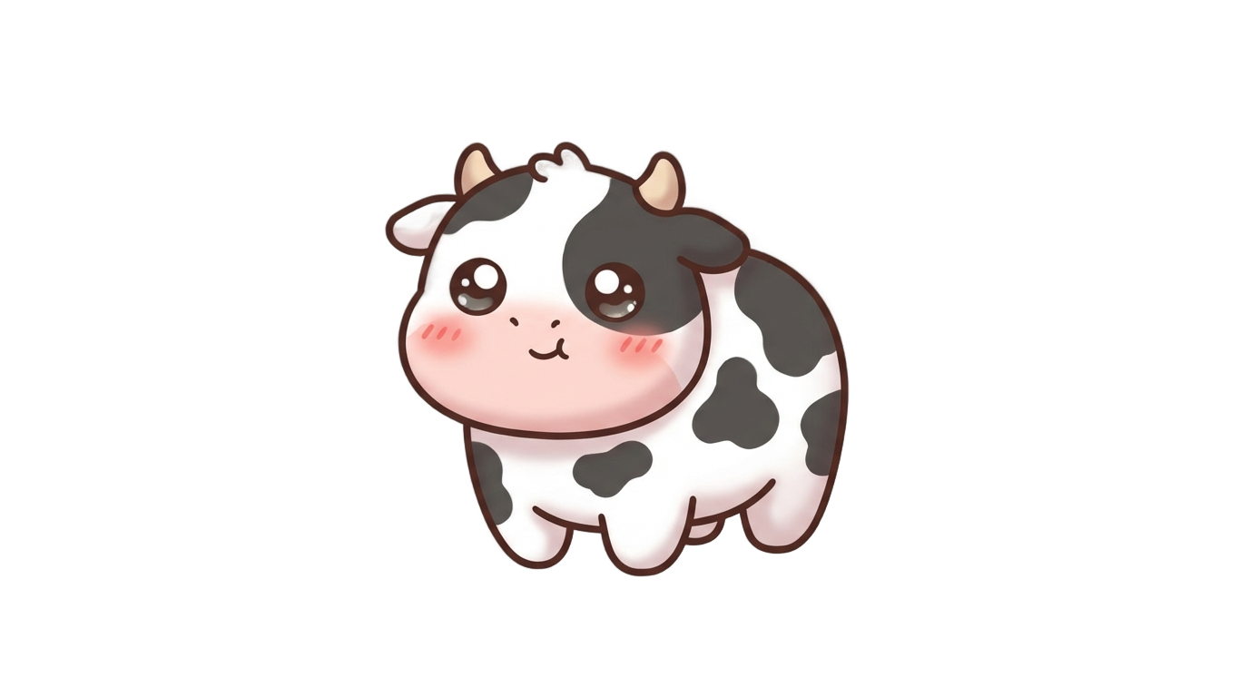 kawaii cow png PNG transparent background