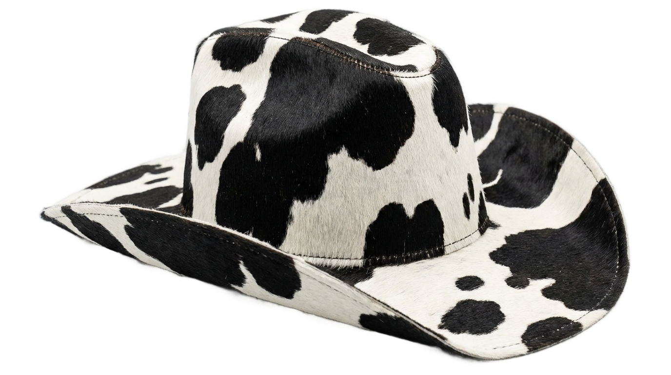 cow print cowboy hat png PNG transparent background