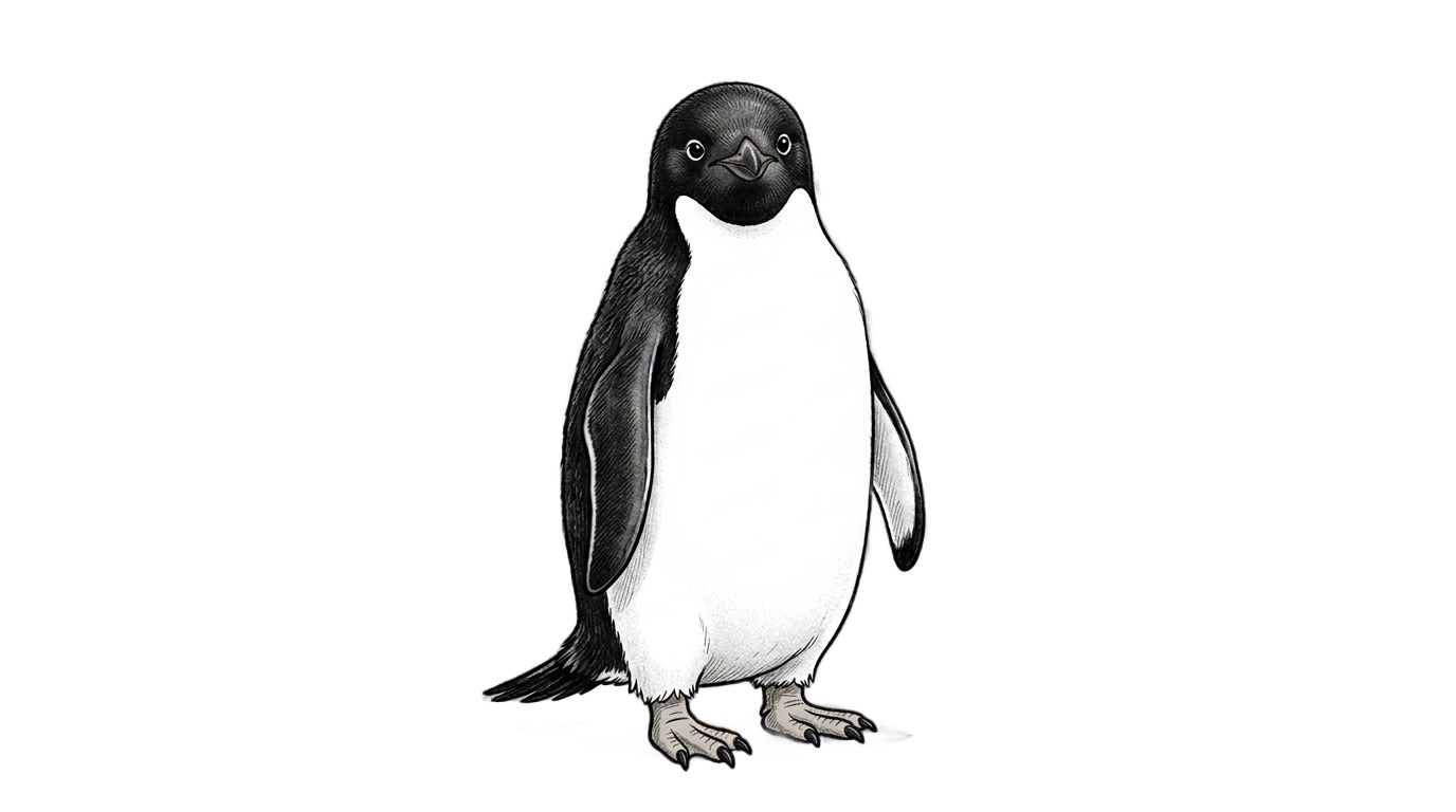 penguin png black and white PNG transparent background