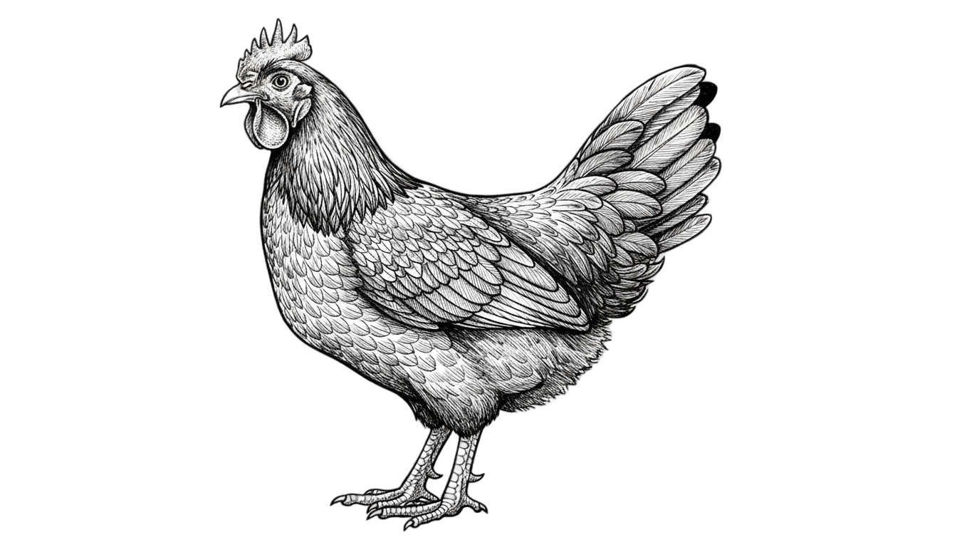 chicken png black and white PNG transparent background