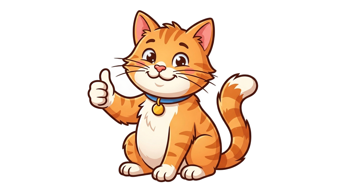 cat thumbs up png PNG transparent background