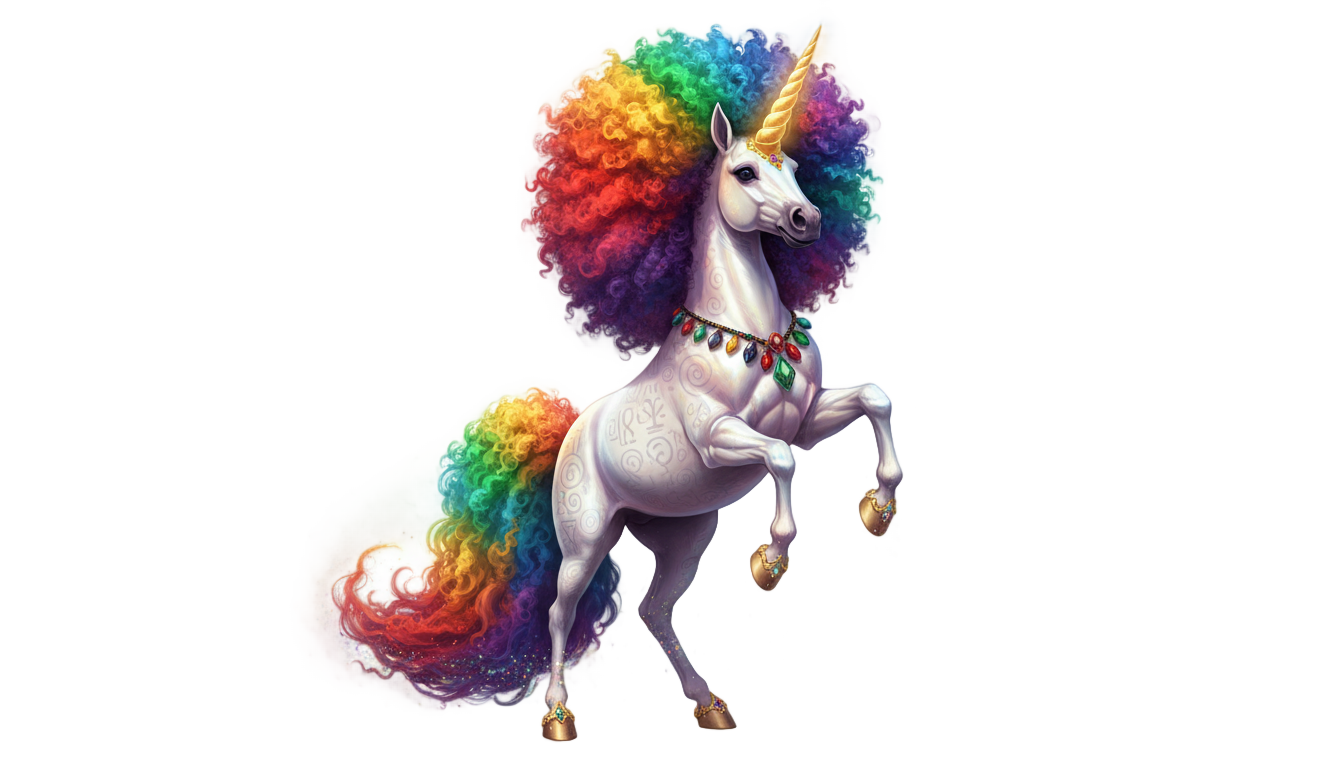 afro unicorn png PNG transparent background