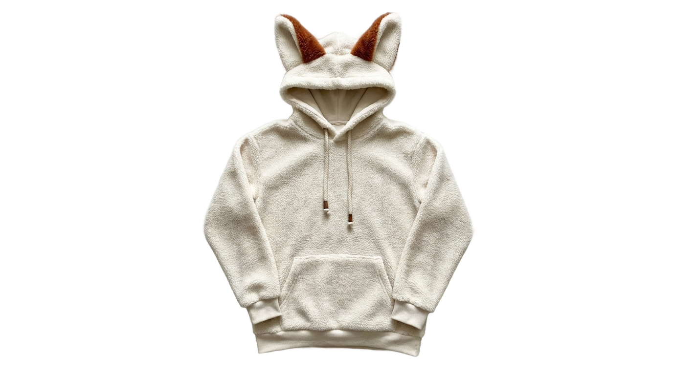 white fox hoodie png PNG transparent background