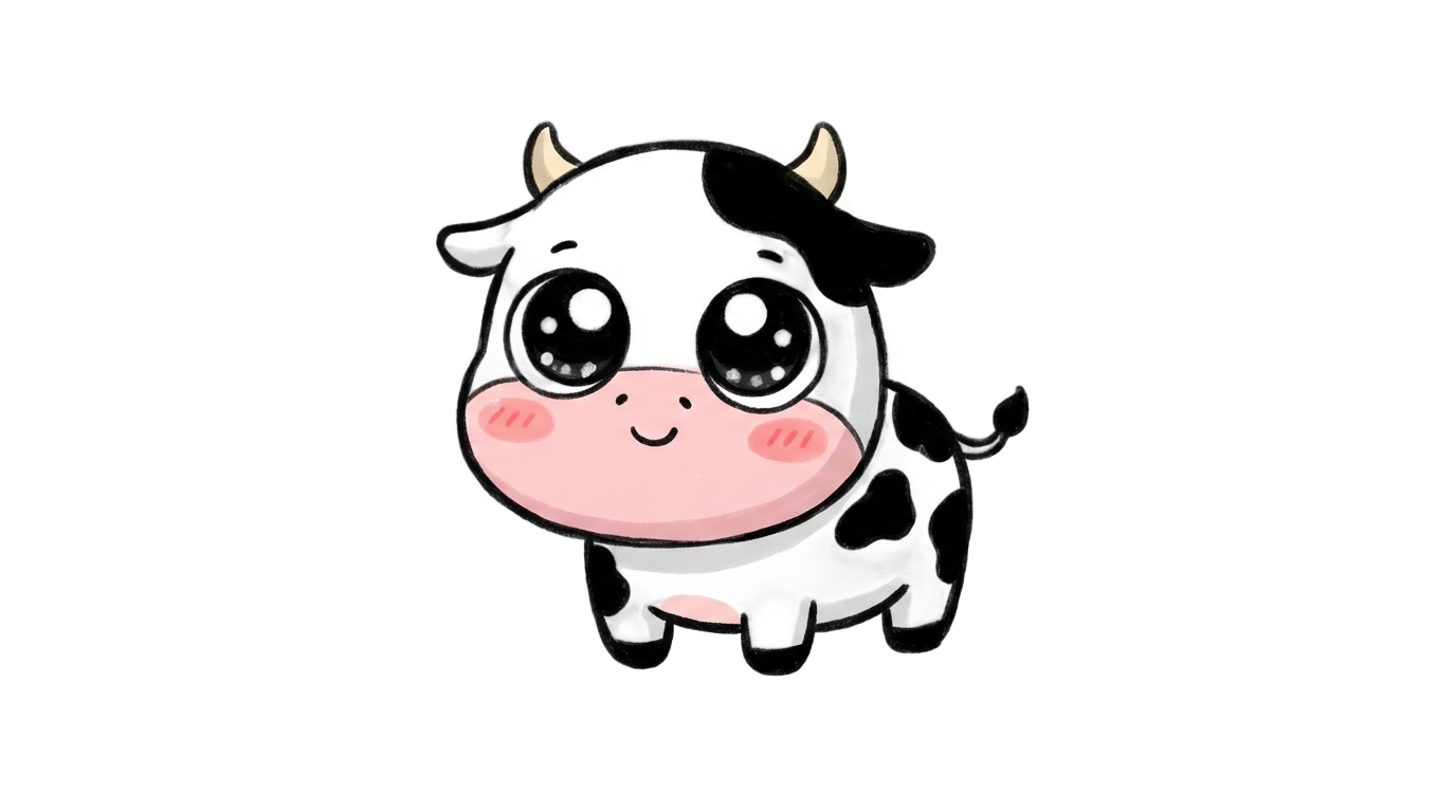 kawaii cow png PNG transparent background