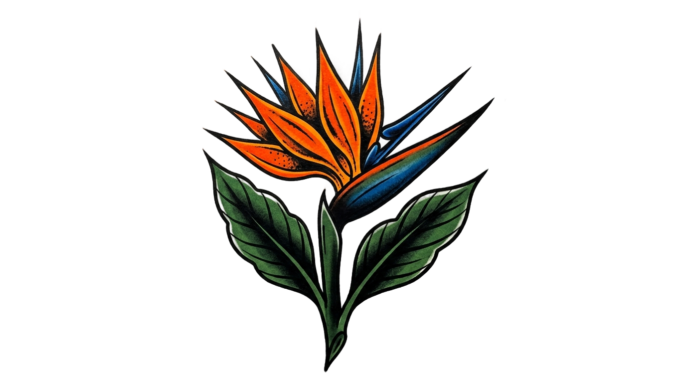 png bird of paradise tattoo PNG transparent background