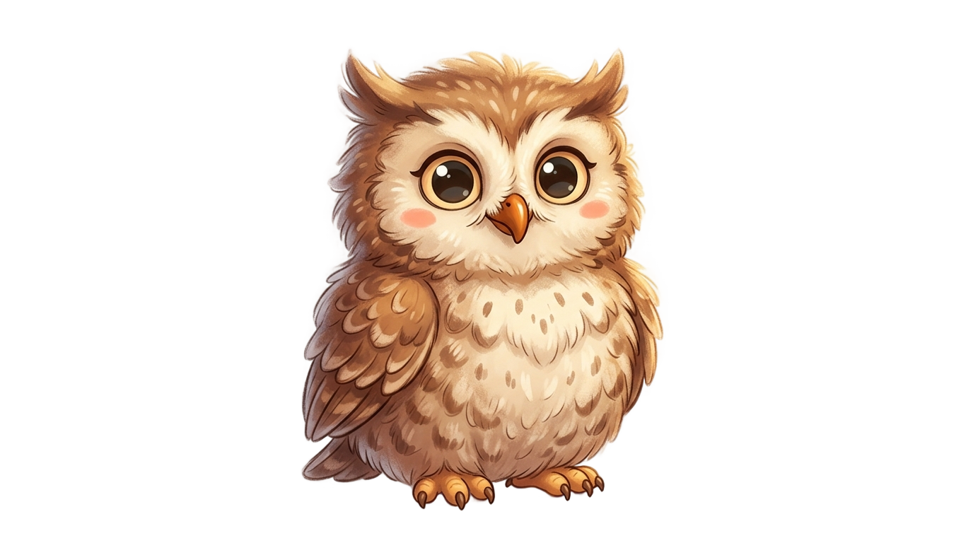 cute owl cartoon png PNG transparent background