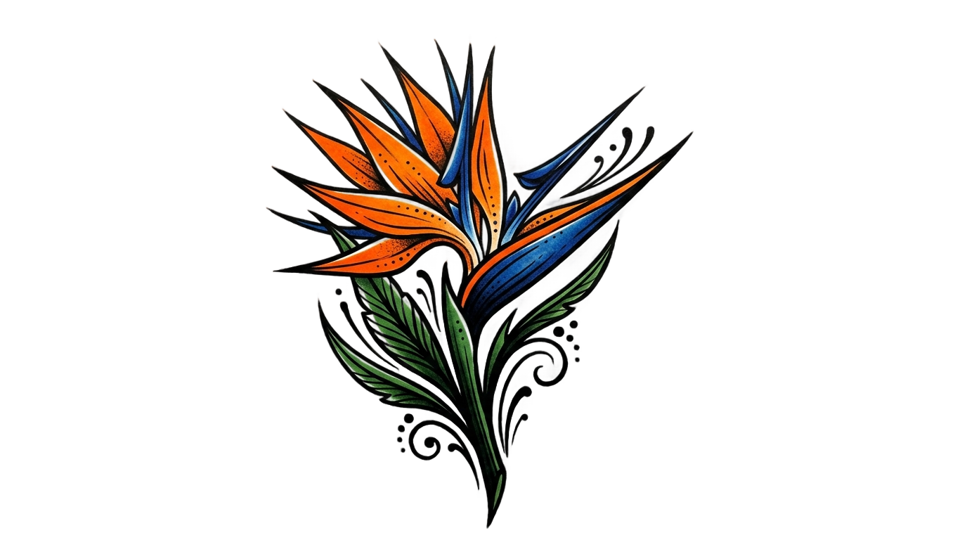 png bird of paradise tattoo PNG transparent background