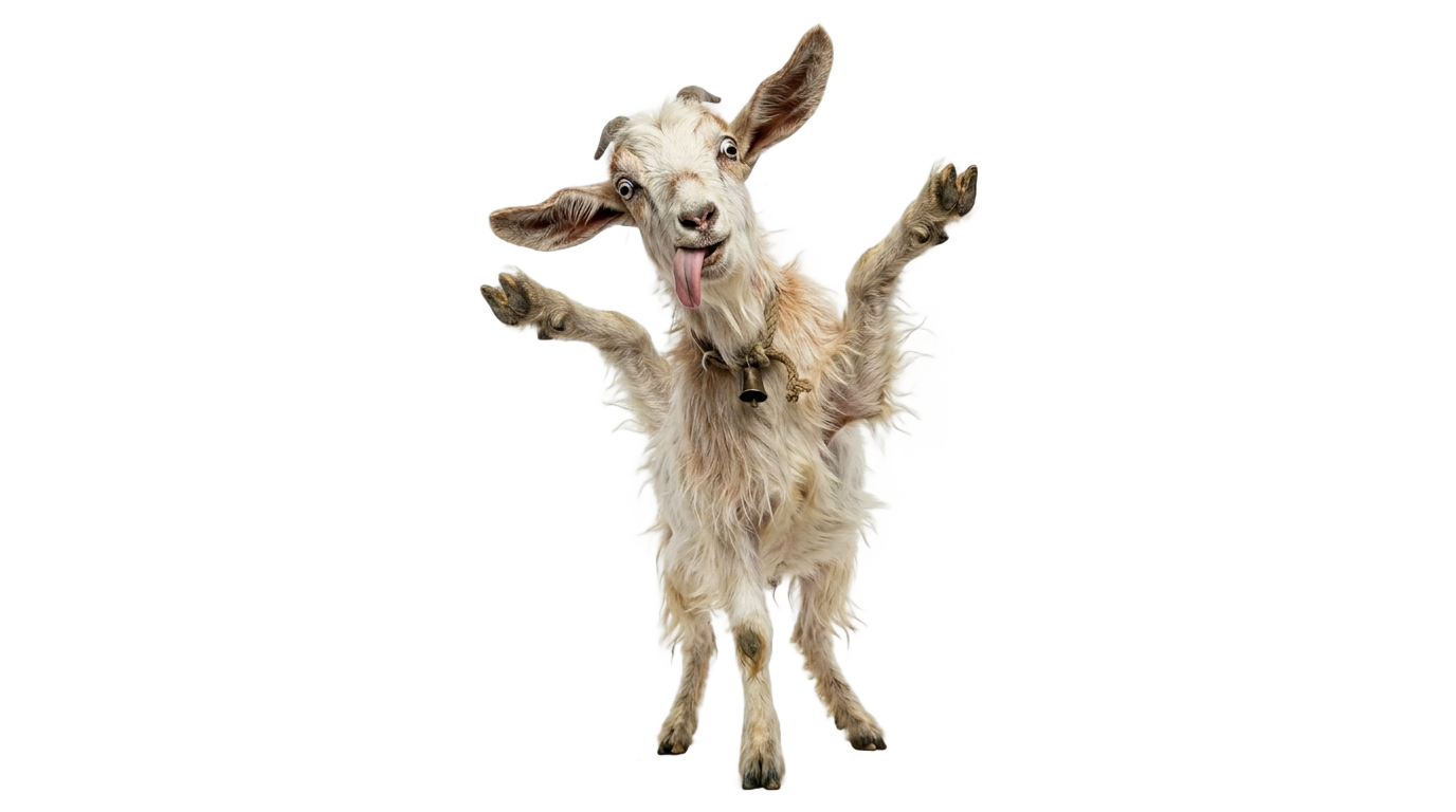 funny goat png PNG transparent background