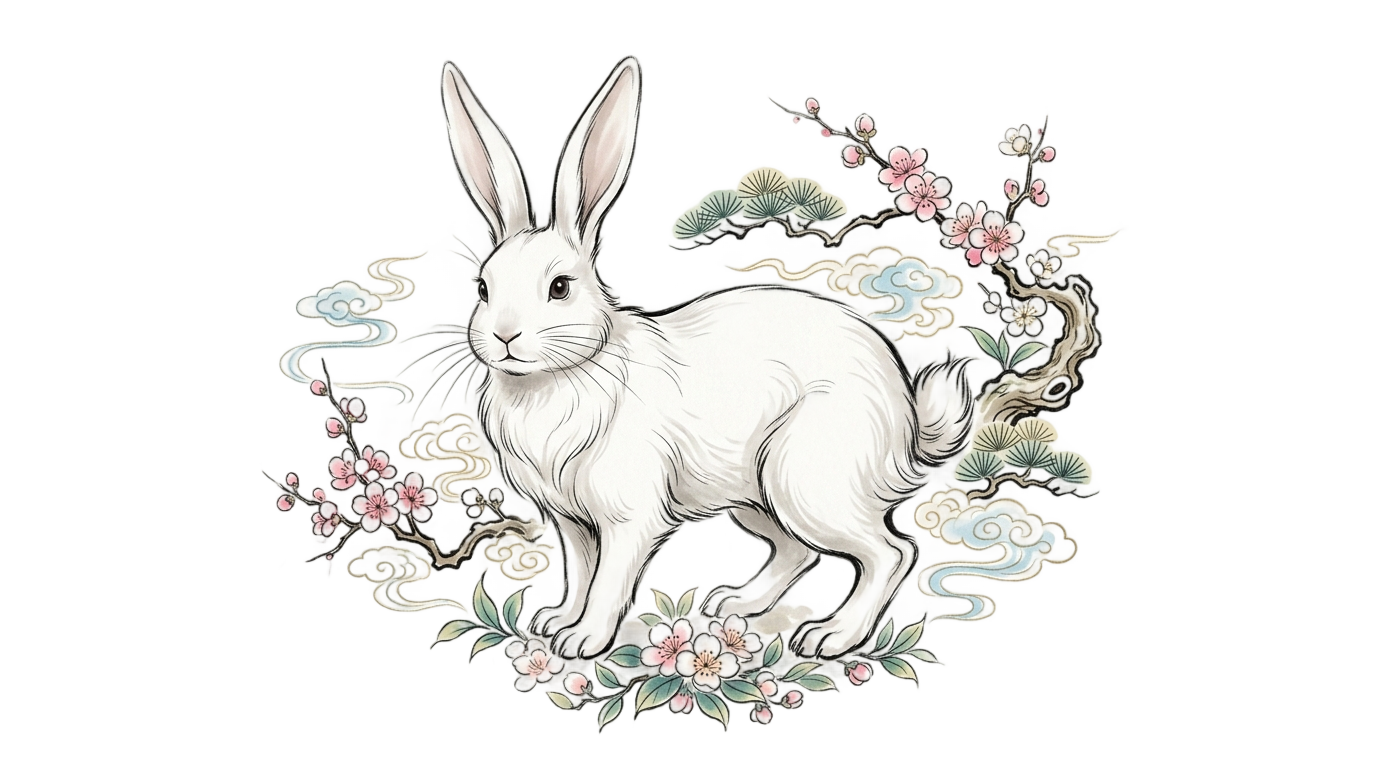 rabbit chinese zodiac png PNG transparent background