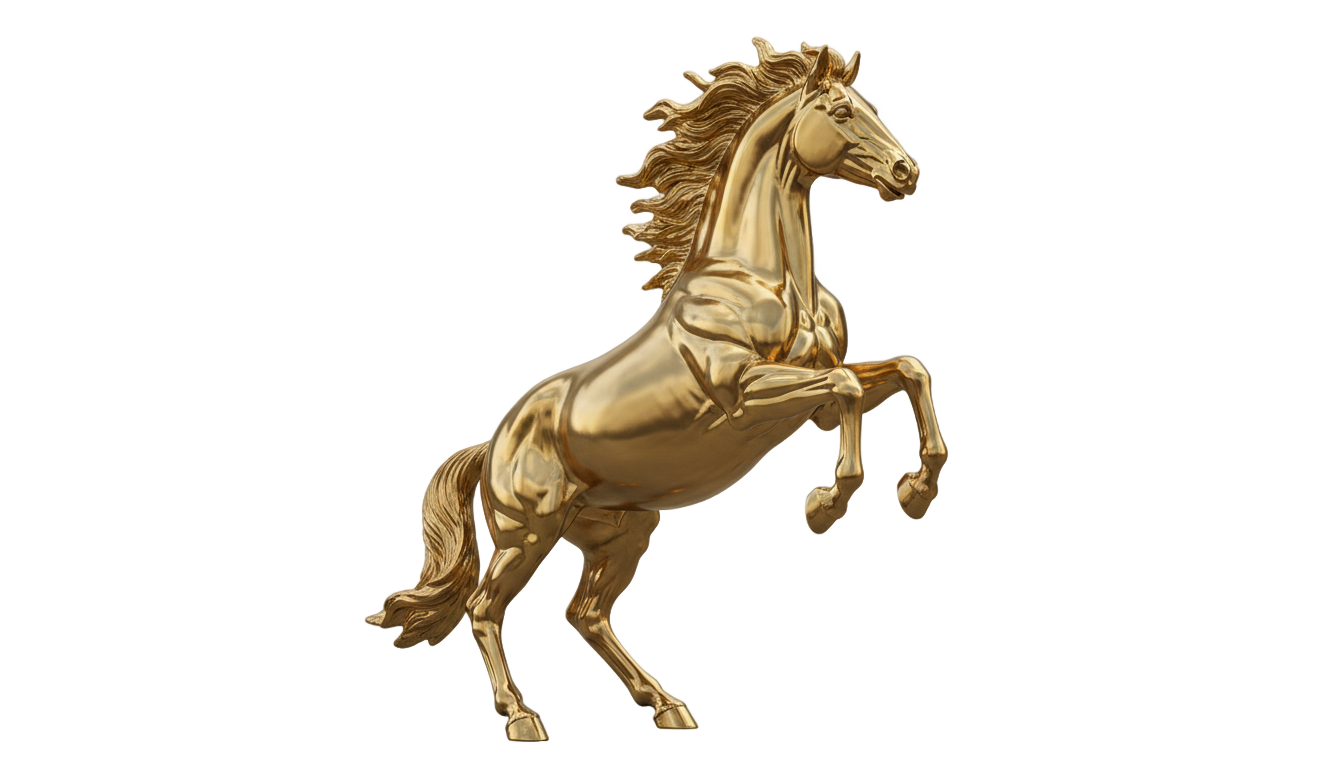 gold horse png PNG transparent background