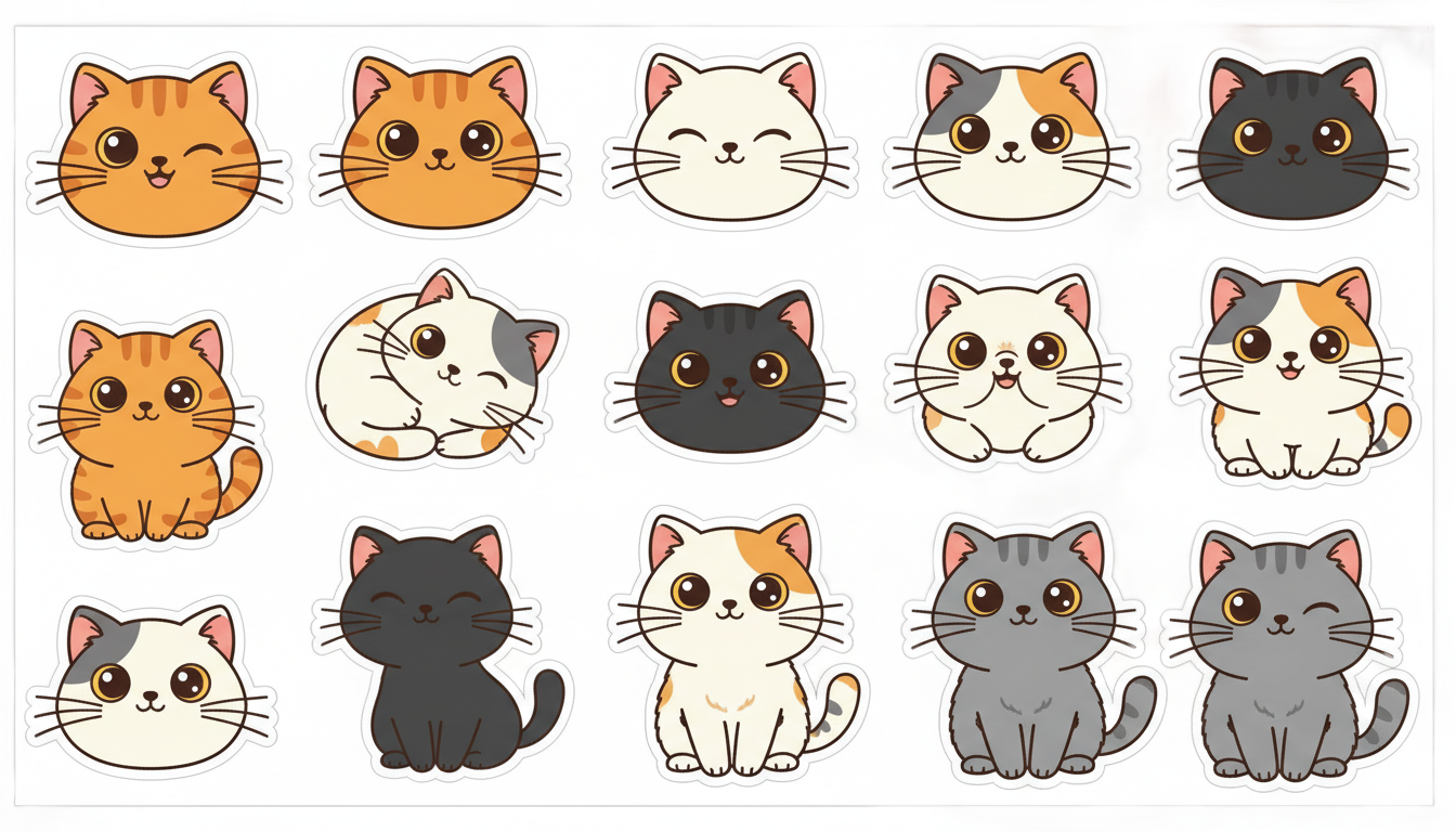 cat stickers png PNG transparent background