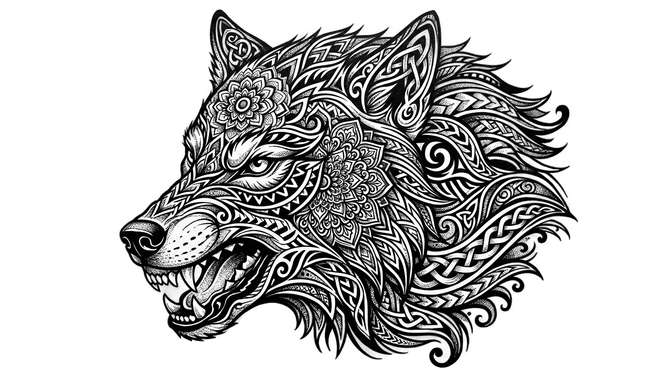 wolf tattoo designs png PNG transparent background
