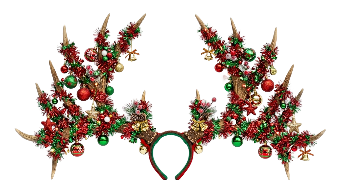 christmas deer antlers png PNG transparent background