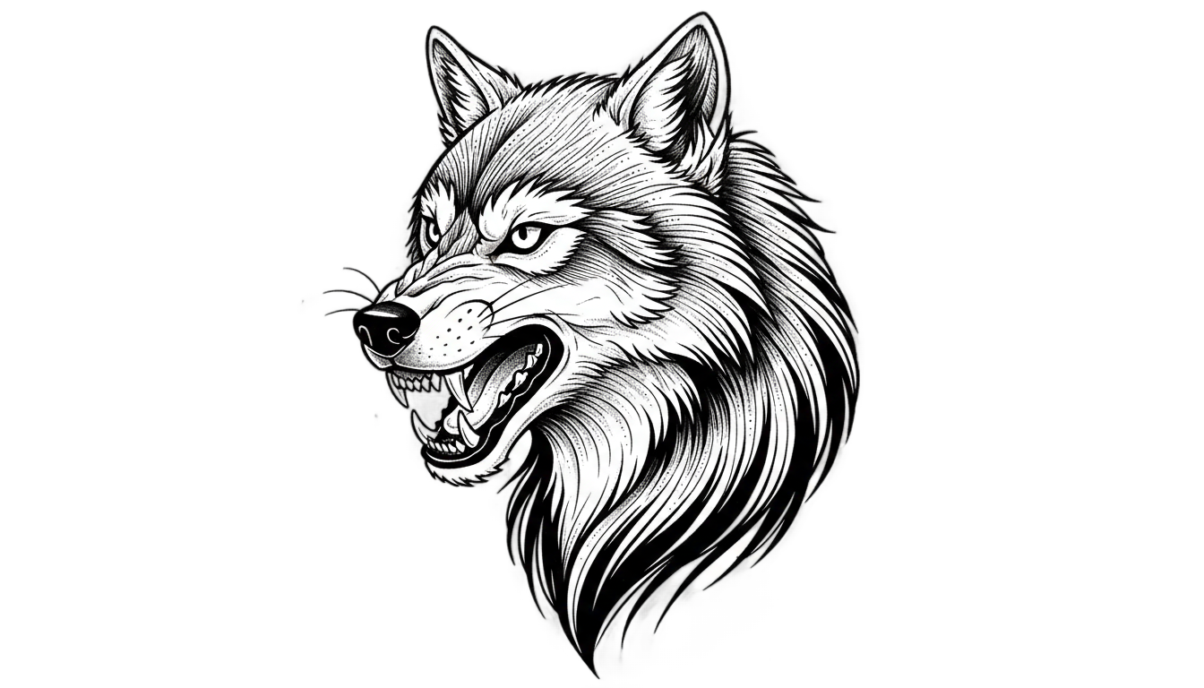 wolf tattoo png PNG transparent background