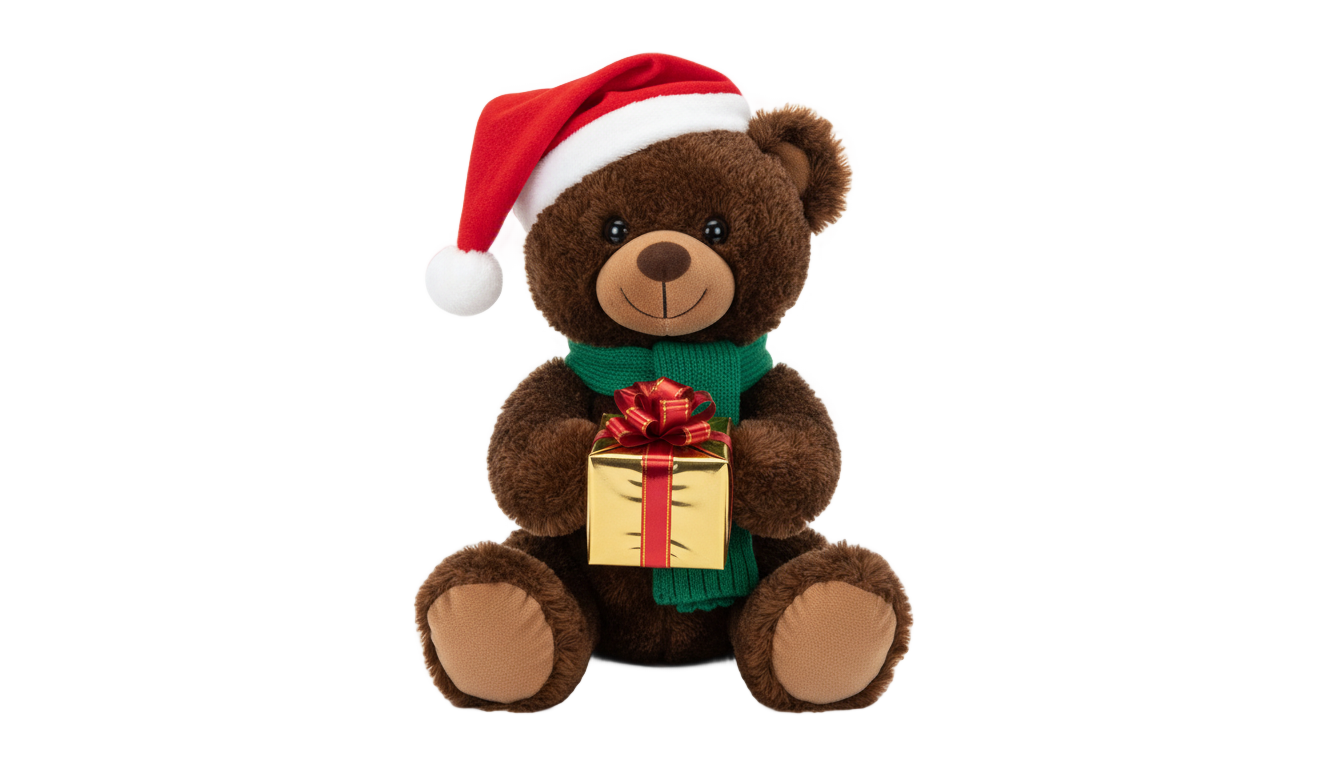 christmas teddy bear png PNG transparent background