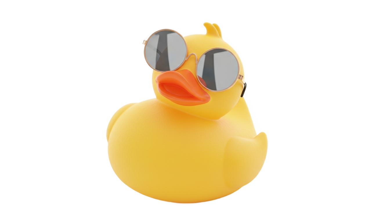 rubber duck with sunglasses png PNG transparent background