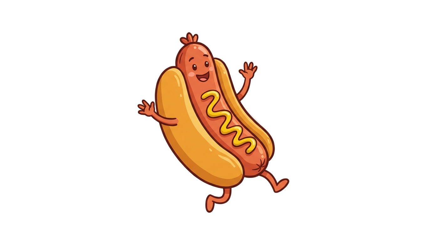 cartoon hot dog png PNG transparent background