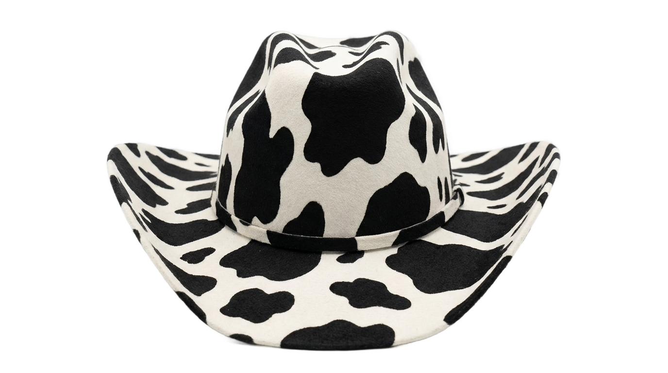 cow print cowboy hat png PNG transparent background