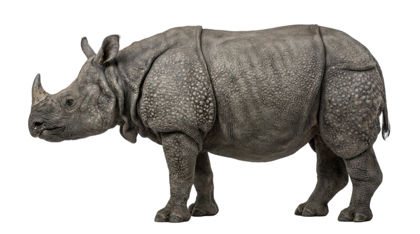 one horn rhino png PNG transparent background