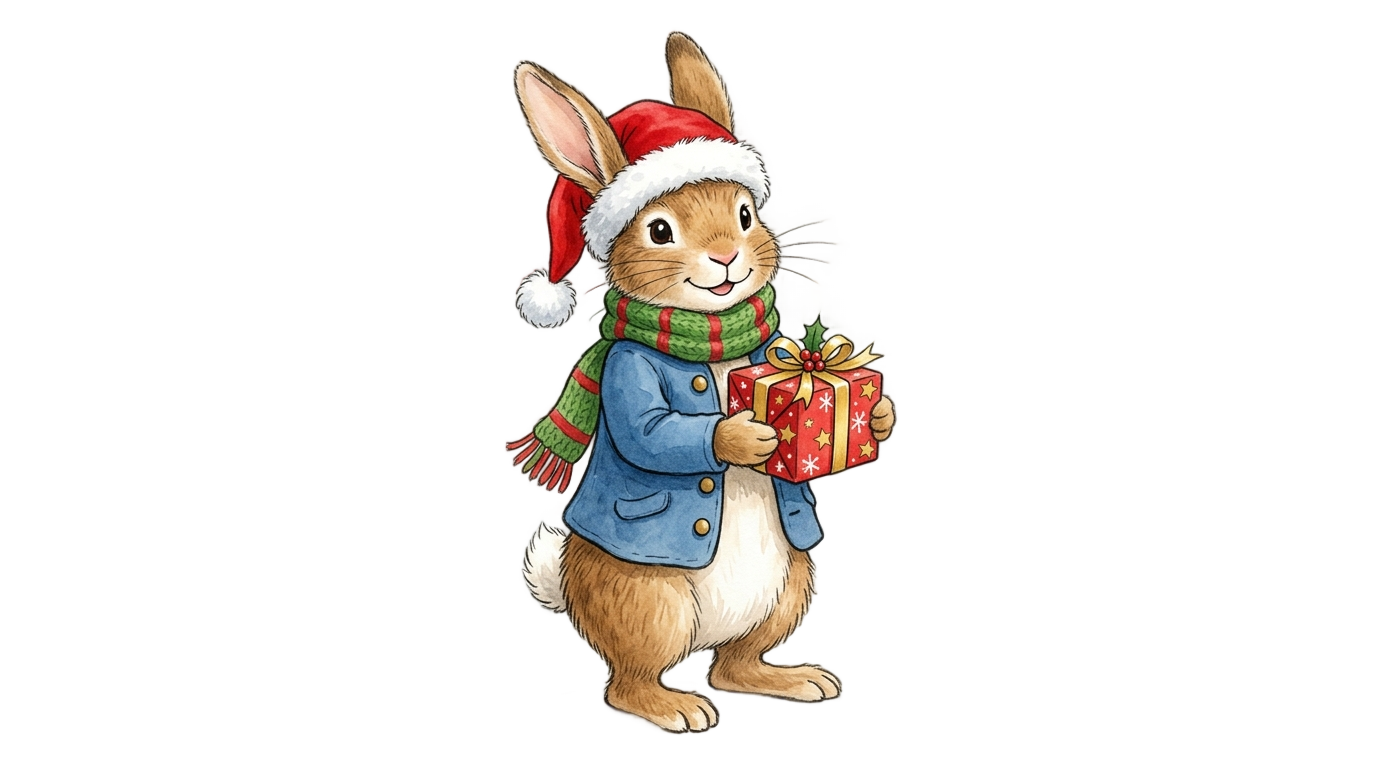 peter rabbit christmas png PNG transparent background