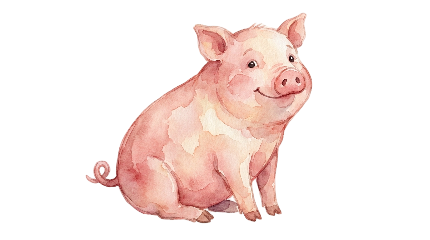 watercolor pig png PNG transparent background