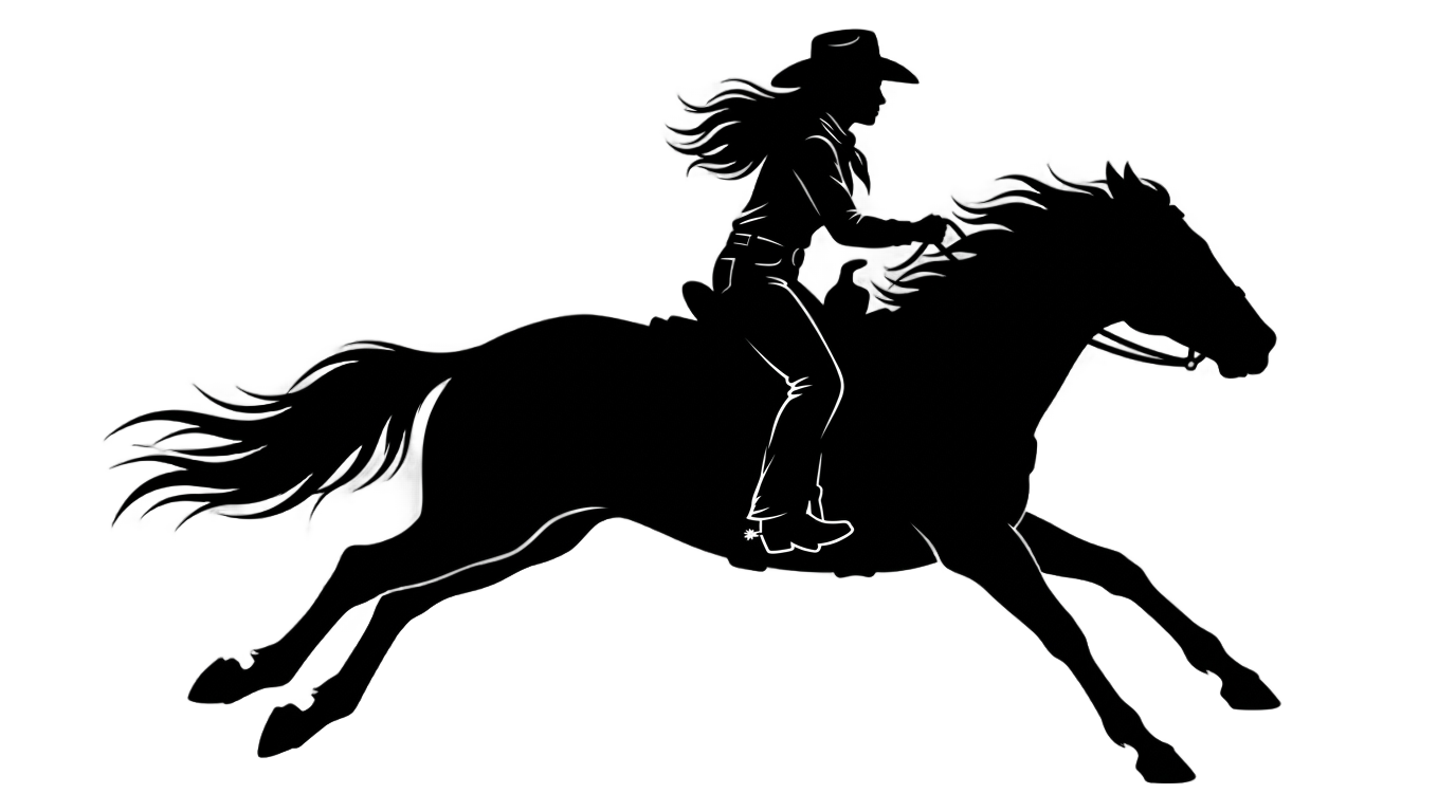 cowgirl riding horse silhouette png PNG transparent background