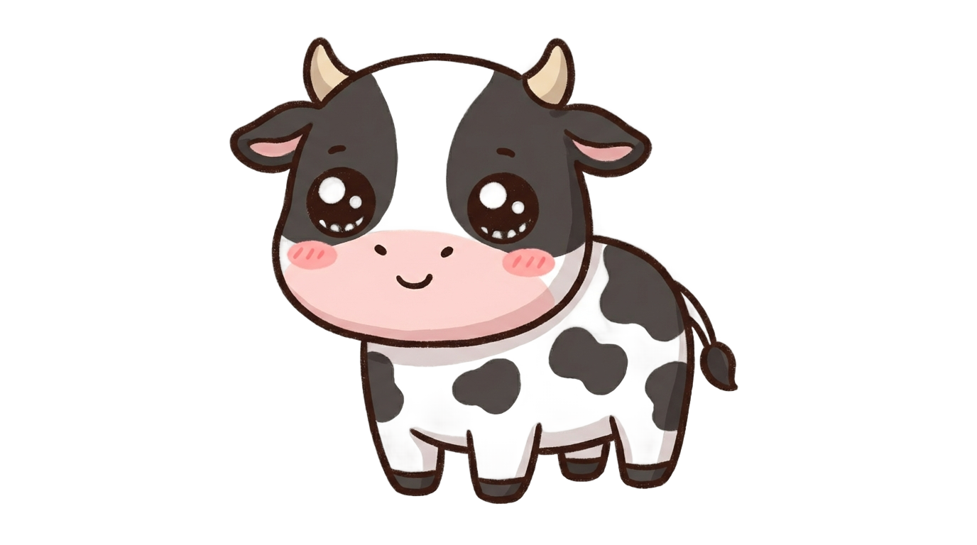 kawaii cow png PNG transparent background