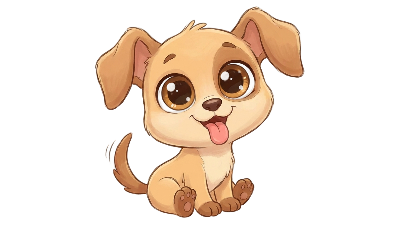 cute cartoon puppy png PNG transparent background